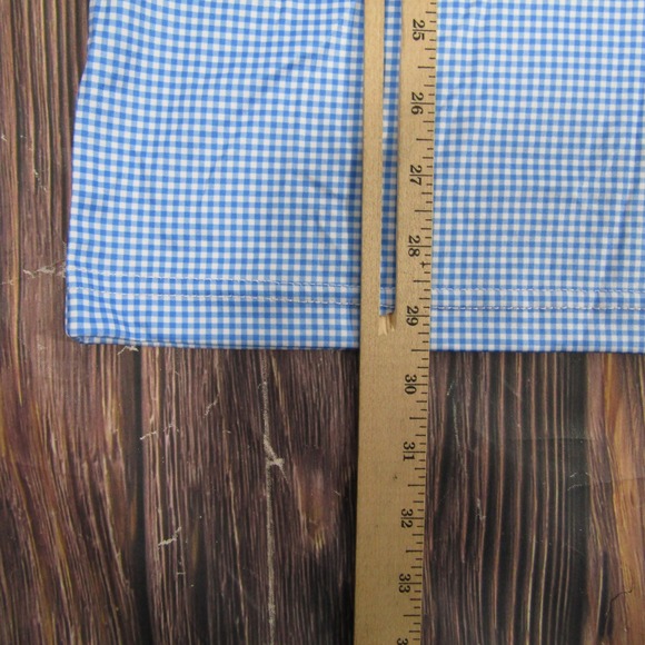 Collars & Co. Polo Shirt Mens Extra Large Blue Gingham Dress Collar Long Sleeve - Picture 6 of 6